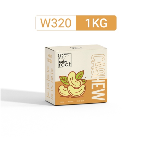 [cashew1kgW320] Whole Cashew Nuts W320 Grade (Medium size) 1Kg.