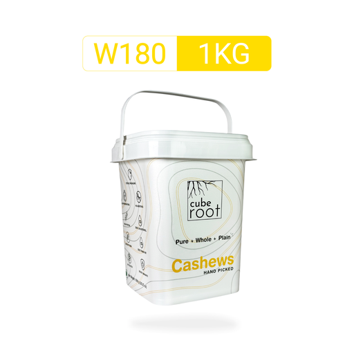 [cashew1kgW180] Whole Cashew Nuts W180 Grade (Jumbo size) 1Kg.